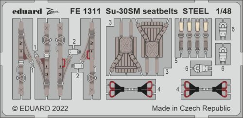 Przejdź do produktu Eduard FE1311 - 1:48 Su-30SM seatbelts - Steel