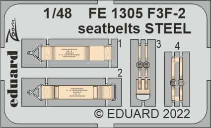 Przejdź do produktu Eduard FE1305 - 1:48 F3F-2 seatbelts - Steel