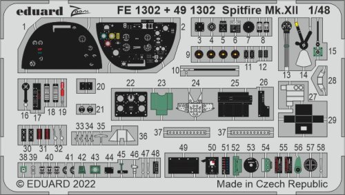 Przejdź do produktu Eduard FE1302 - 1:48 Spitfire Mk.XII