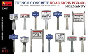 Miniart 35669 - 1:35 French Concrete Road Signs 1930-40’S Normandy