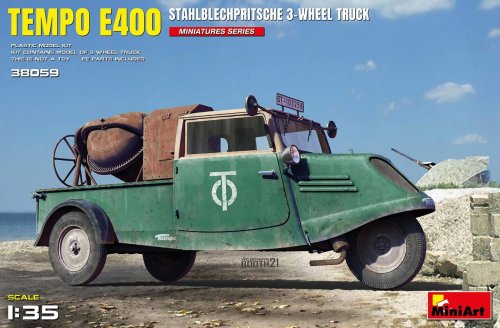 Przejdź do produktu Miniart 38059 - 1:35 Tempo E400 Stahlblehpritsche 3-Wheel Truck