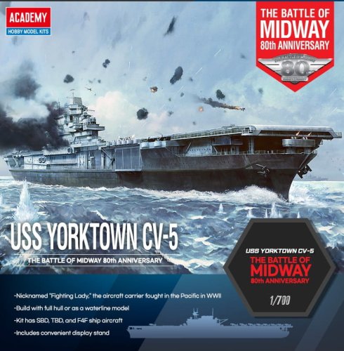 Przejdź do produktu Academy 14229 - 1:700 USS Yorktown CV-5