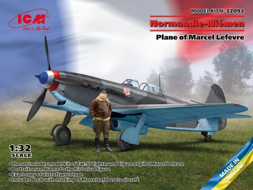 Przejdź do produktu ICM 32092 - 1:32 Normandie-Niemen Plane of Marcel Lefevre Yak-9T with Marcel Lefevre figure
