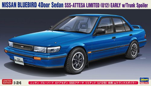 Przejdź do produktu Hasegawa 20562 - 1:24 Nissan Bluebird 4Door Sedan SSS-Attesa Limited U12 Early w/Trunk Spoiler