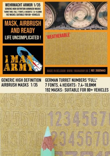 Przejdź do produktu 1 Man Army 35GEN443 - 1:35 German Turret Numbers Full