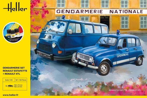 Przejdź do produktu Heller 52325 - 1:24 Gendarmerie Set Renault Estafette + Renault 4TL modele z farbami
