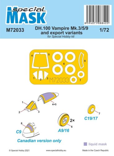 Przejdź do produktu Special Hobby M72033 - 1:72 DH.100 Vampire Mk.3/5/9 And Export Variants