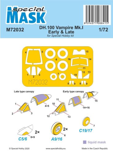 Przejdź do produktu Special Hobby M72032 - 1:72 DH.100 Vampire Mk.I Early & Late