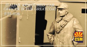Copper State Models CSM F35026 - 1:35 Italian Armoured Car Officer In Fur Greatcoat