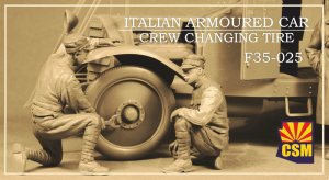 Copper State Models CSM F35025 - 1:35 Italian Armoured Car Crew Changing Tire