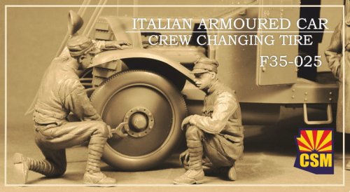 Przejdź do produktu Copper State Models CSM F35025 - 1:35 Italian Armoured Car Crew Changing Tire