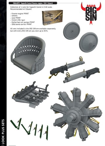 Przejdź do produktu Eduard SIN64893 - 1:48 Sopwith Camel Gnome engine