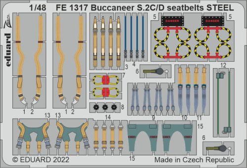 Przejdź do produktu Eduard FE1317 - 1:48 Buccaneer S.2C/D seatbelts - Steel