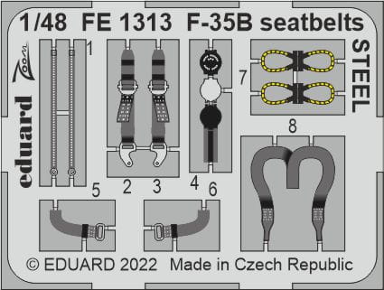 Przejdź do produktu Eduard FE1313 - 1:48 F-35B seatbelts - Steel