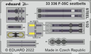 Eduard 33336 - 1:32 F-35C seatbelts - Steel