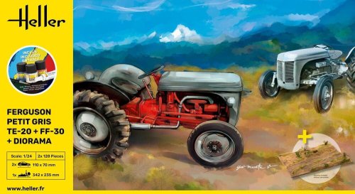 Przejdź do produktu Heller 52326 - 1:24 Ferguson Petit Gris TE-20 + FF-30 model z farbami + Diorama