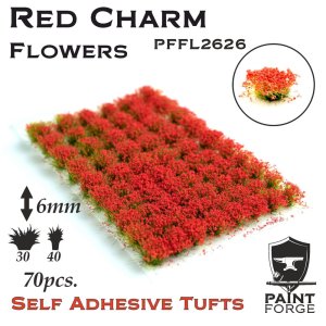 PAINT FORGE FL2626 - Kępy kwiatów 6 mm x 50 szt - Red Charm Flowers