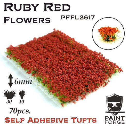 Przejdź do produktu PAINT FORGE FL2617 - Kępy kwiatów 6 mm x 50 szt - Ruby Red Flowers