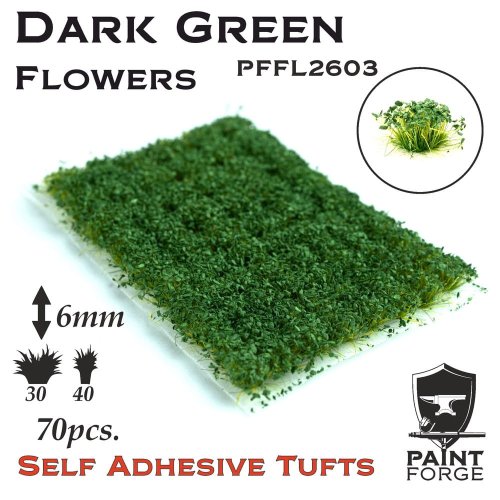 Przejdź do produktu PAINT FORGE FL2603 - Kępy kwiatów 6 mm x 50 szt - Dark Green Flowers