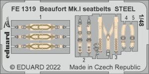Eduard FE1319 - 1:48 Beaufort Mk.I seatbelts - Steel