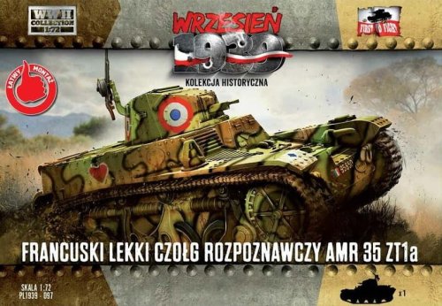 Przejdź do produktu First to Fight 097 - Wrzesień 1939 - 1:72 Francuski lekki czołg rozpoznawczy AMR 35 ZT1a - Gazetka w zestawie z modelem
