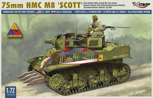 Przejdź do produktu Mirage 720002 - 1:72 75mm HMC M8 Scott