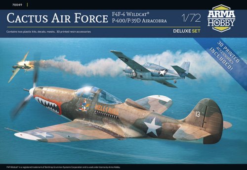 Przejdź do produktu Arma Hobby 70049 - 1:72 Cactus Air Force F4F-4 Wildcat + P-400/P-39D Airacobra over Guadalcanal - Deluxe Set