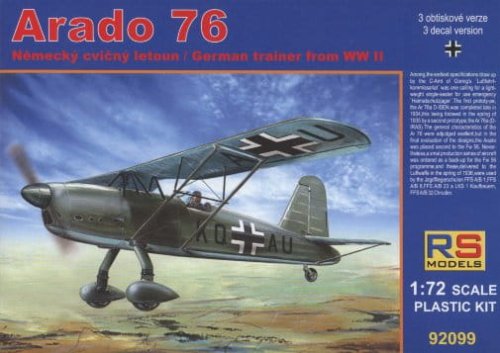 Przejdź do produktu RS MODELS 92099 - 1:72 Arado 76