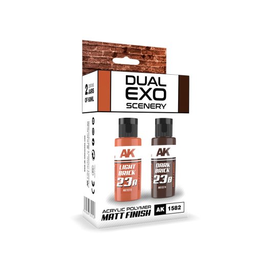 Przejdź do produktu AK Interactive 1582 - Zestaw farb Dual Exo Scenery Set 23 - Light Brick & Dark Brick