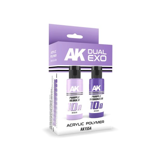 Przejdź do produktu AK Interactive 1554 - Zestaw farb Dual Exo Set 10 - Purple Nebula & Purple Andromeda