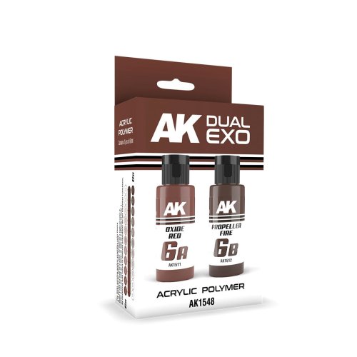 Przejdź do produktu AK Interactive 1548 - Zestaw farb Dual Exo Set 6 - Oxide Red & Propeller Fire