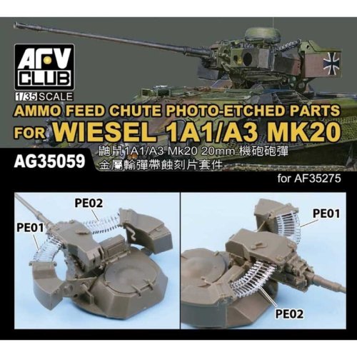 Przejdź do produktu AFV Club AG 35059 - 1:35 Ammo Feed Chute PE for Wiesel 1A1/A3 Mk20