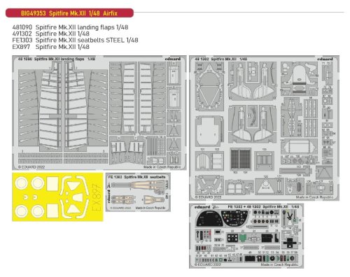 Przejdź do produktu Eduard BIG49353 - 1:48 Spitfire Mk.XII
