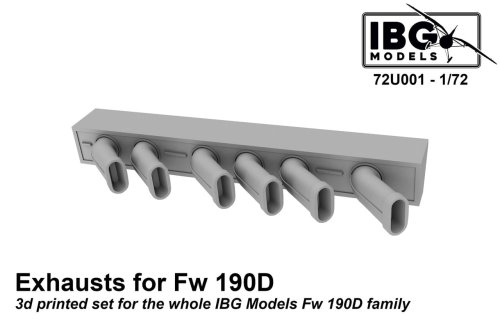 Przejdź do produktu IBG 72U001 - 1:72 Exhaust for Fw190D - 3D printed set for IBG Models Fw190D family