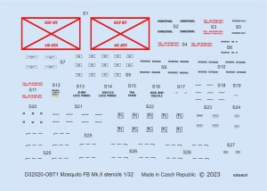 Eduard D32020 - 1:32 Mosquito FB Mk.II stencils