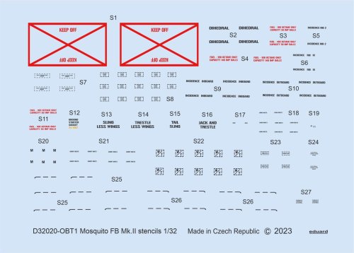 Przejdź do produktu Eduard D32020 - 1:32 Mosquito FB Mk.II stencils