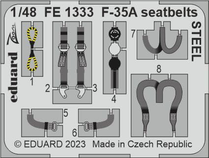 Przejdź do produktu Eduard FE1333 - 1:48 F-35A seatbelts - Steel