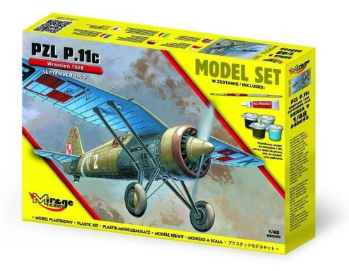 Przejdź do produktu Mirage 848095 - 1:48 PZL P.11c Wrzesień 1939 model z farbami