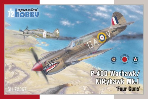 Przejdź do produktu Special Hobby 72367 - 1:72 P-40D Warhawk / Kittyhawk Mk.I Four Guns