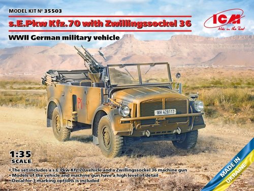 Przejdź do produktu ICM 35503 - 1:35 s.E.Pkw Kfz. 70 with Zwillingssockel 36
