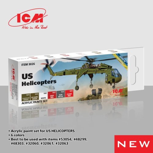 Przejdź do produktu ICM 3026 - Zestaw farb U.S. Helicopters