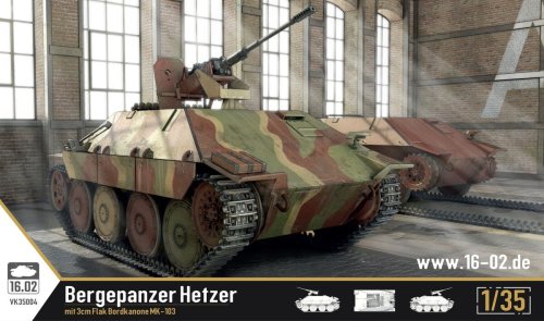 Przejdź do produktu 16.02 VK35004 - 1:35 Bergepanzer Hetzer mit 3cm Flak Bordkanone MK-103