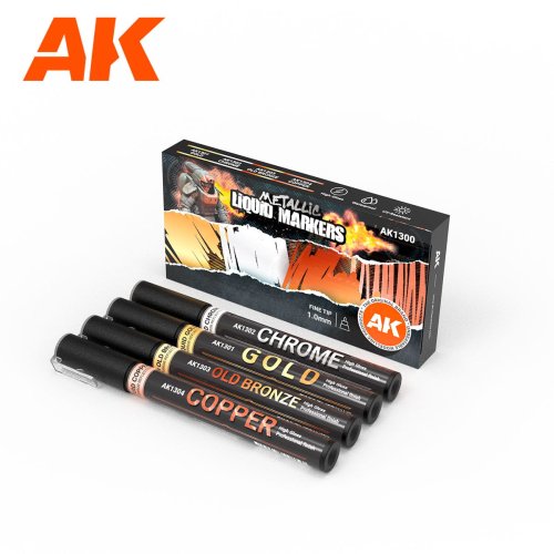 Przejdź do produktu AK Interactive 1300 - Zestaw markerów z farbą metaliczną