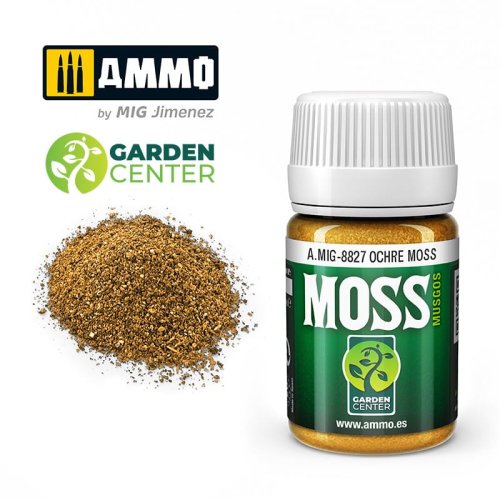 Przejdź do produktu Ammo Mig 8827 - Posypka roślinna do makiet Ochre Moss 35 ml