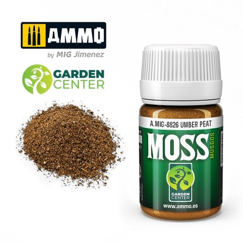 Przejdź do produktu Ammo Mig 8826 - Posypka roślinna do makiet Umber Peat Moss 35 ml