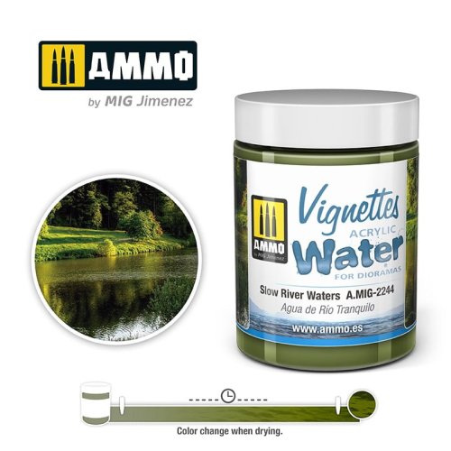 Przejdź do produktu Ammo Mig 2244 - Woda do makiet Acrylic Water Slow River Waters 100 ml