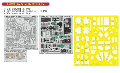 Przejdź do produktu Eduard BIG49360 - 1:48 Beaufort Mk.I Part I