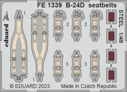 Przejdź do produktu Eduard FE1339 - 1:48 B-24D seatbelts - Steel