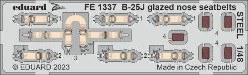 Przejdź do produktu Eduard FE1337 - 1:48 B-25J glazed nose seatbelts - Steel