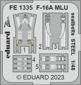 Eduard FE1335 - 1:48 F-16A MLU seatbelts - Steel